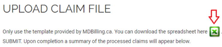 Downloading the billing template
