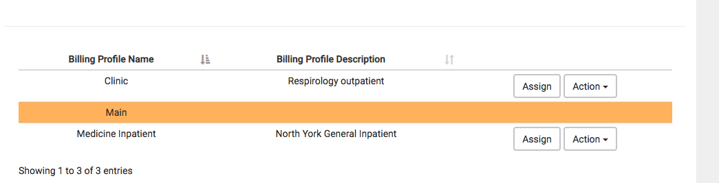 Selecting a billing profile
